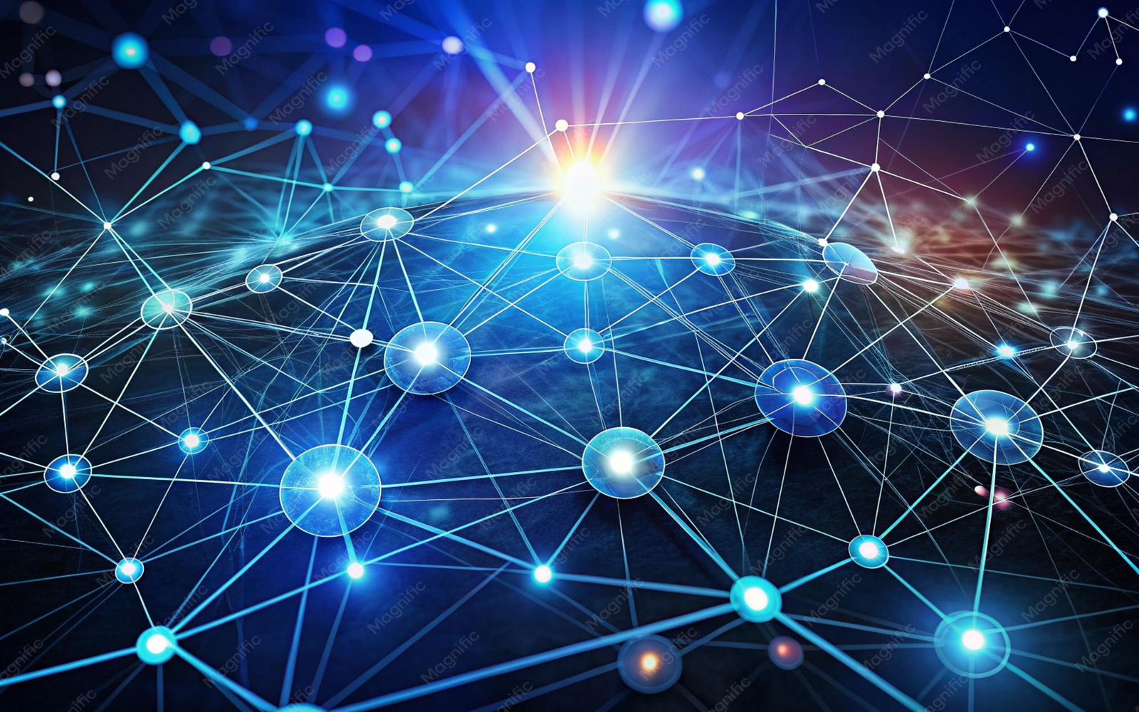 Digital Networks Glowing